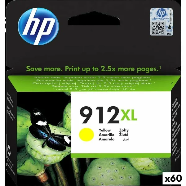 Alkunperäinen mustepatruuna HP 912XL Keltainen (60 osaa)