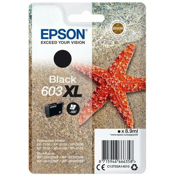 Originali rašalo kasetė Epson 603 XL Juoda (10 vnt.)