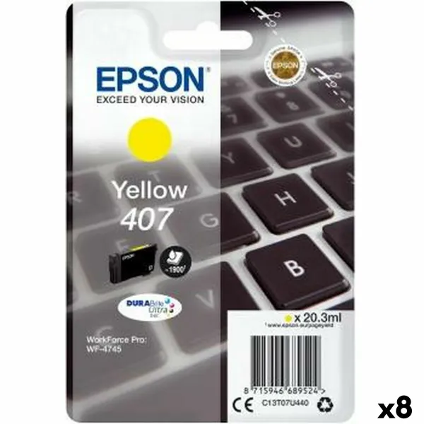 Картридж с оригинальными чернилами Epson WorkForce Pro 4745 Series Жёлтый (8 штук)