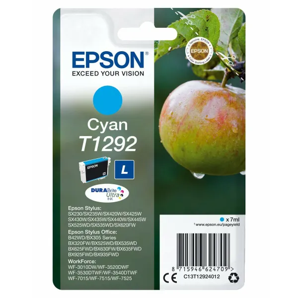 Alkunperäinen mustepatruuna Epson SX 235W /420W/425W/ OFFICE BX305F/320FW Syaani (10 osaa)