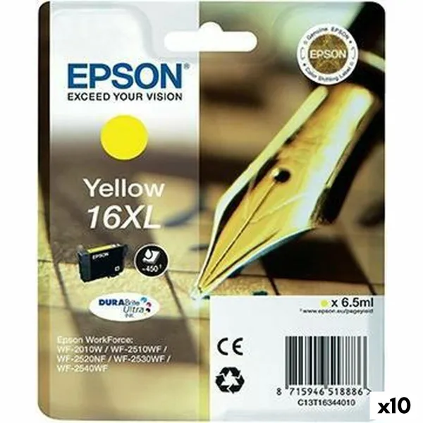 Originali rašalo kasetė Epson DURABRITE ULTRA INK - Nº16XL Geltona (10 vnt.)