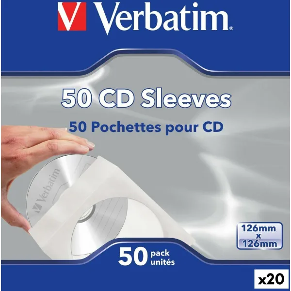 Suojakotelo Verbatim 12,6 x 12,6 cm 50 Kappaletta (20 osaa)