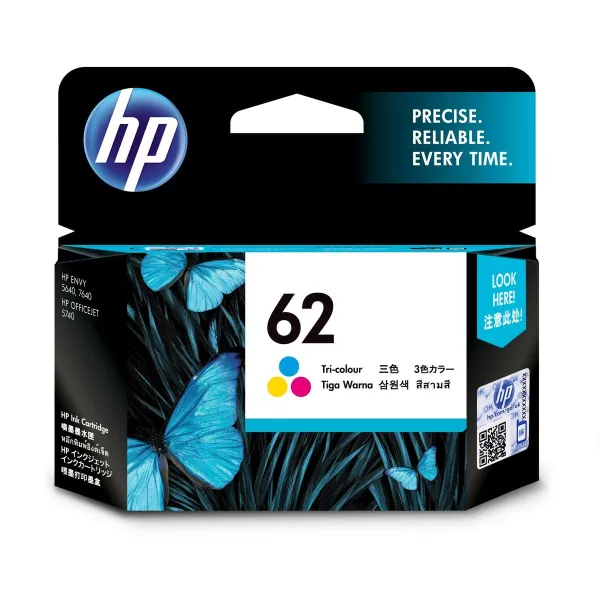 Originaalne Tindikassett HP ENVY 5640 - Nº62 Kolmevärviline (60 Ühikut)