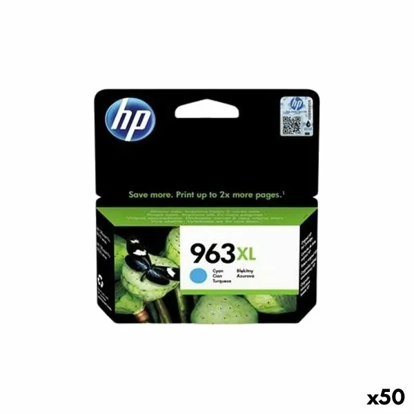 Originali rašalo kasetė HP 9010,9012,9014,9015,9016,9019,9020,9022,9025 - Nº 963XL Ciano (50 vnt.)