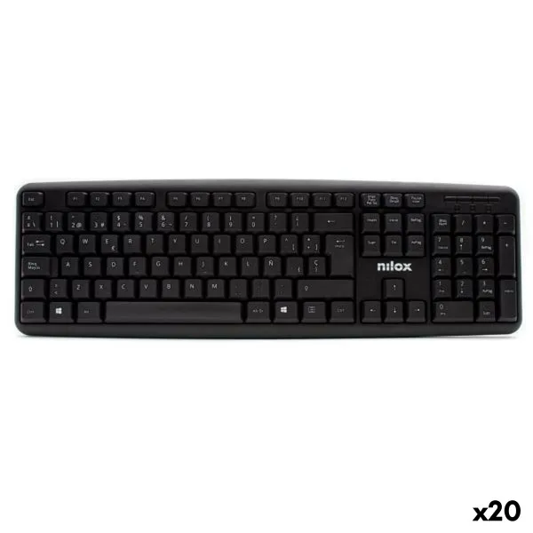Klaviatuur Nilox Must Hispaaniakeelne Qwerty (20 Ühikut)