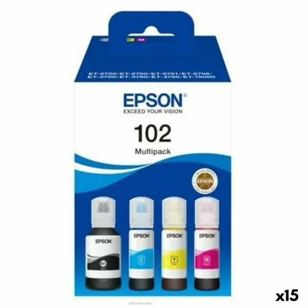 Alkunperäinen mustepatruuna Epson Nº102 Multipack Keltainen (15 osaa)