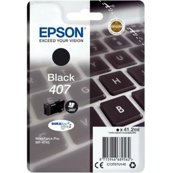 Alkunperäinen mustepatruuna Epson Nº 407 Musta (5 osaa)