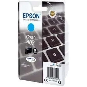 Alkunperäinen mustepatruuna Epson Nº 407 Syaani (8 osaa)