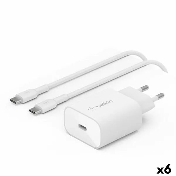 Зарядное для розетки + Кабель-USB-C Belkin Белый 25 W (6 штук)