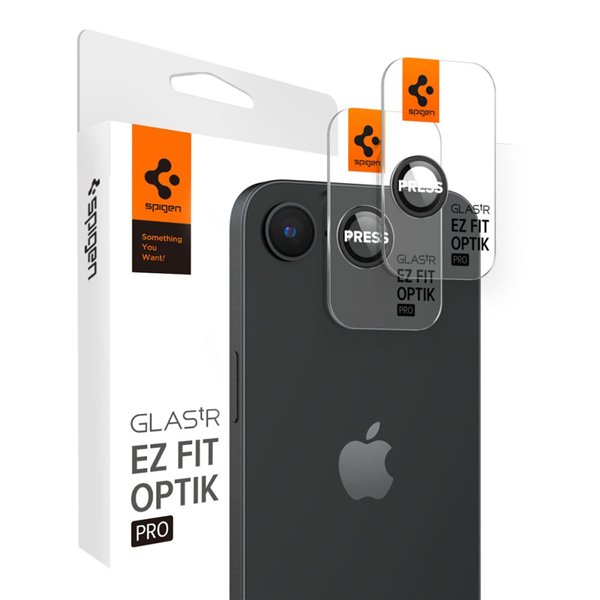 Защитные стекла Spigen Optik Pro Glas.tR "EZ Fit" Camera Protector, 2 шт. для iPhone 16E, черные