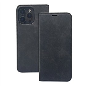 Nutikas seemisnahast ümbris iPhone 16e jaoks, must