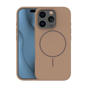 Silicone Thin Mag case for iPhone 16e brown