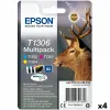 Alkunperäinen mustepatruuna Epson SX525WD/620FW/ OFFICE B42WD/525WD/625FWD/925FWD Kolmiväri (4 osaa)