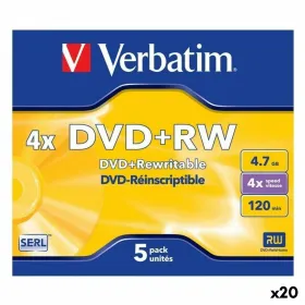 DVD+RW Verbatim 4,7 GB 4x 5 Tükid (20 Ühikut)