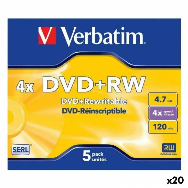 DVD+RW Verbatim 4,7 GB 4x 5 Dalys (20 vnt.)