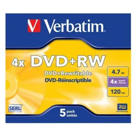 DVD+RW Verbatim 4,7 GB 4x 5 Tükid (20 Ühikut)