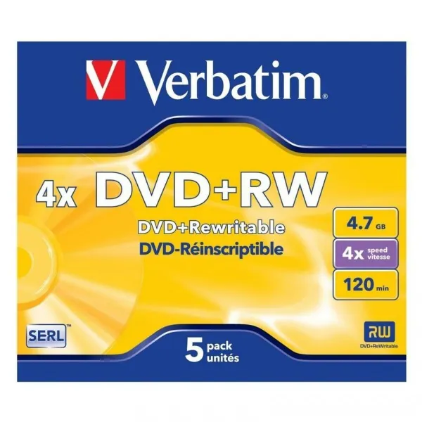 DVD+RW Verbatim 4,7 GB 4x 5 Dalys (20 vnt.)