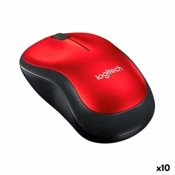 Bezvadu Pele Logitech M185 Sarkans 1000 dpi (10 gb.)