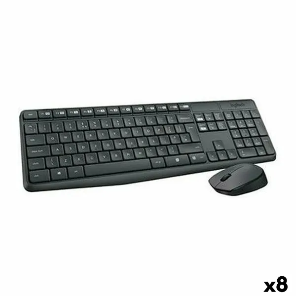 Klaviatūra un Pele Logitech MK235 Melns Spāņu Qwerty (8 gb.)