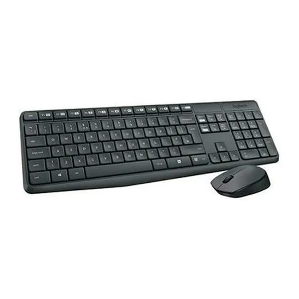 Klaviatūra un Pele Logitech MK235 Melns Spāņu Qwerty (8 gb.)
