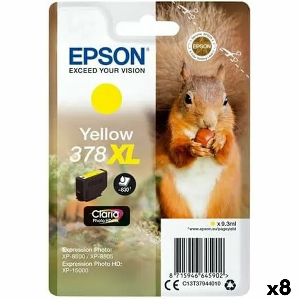 Originali rašalo kasetė Epson Nº 378XL Geltona (8 vnt.)