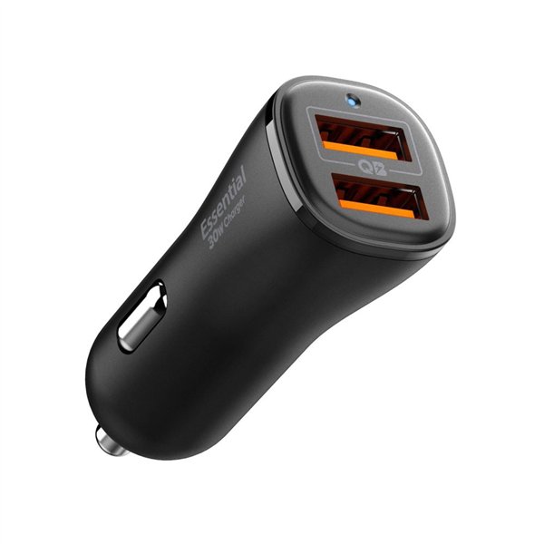Spigen Essential EV302 2-Port 30W Car Charger Black