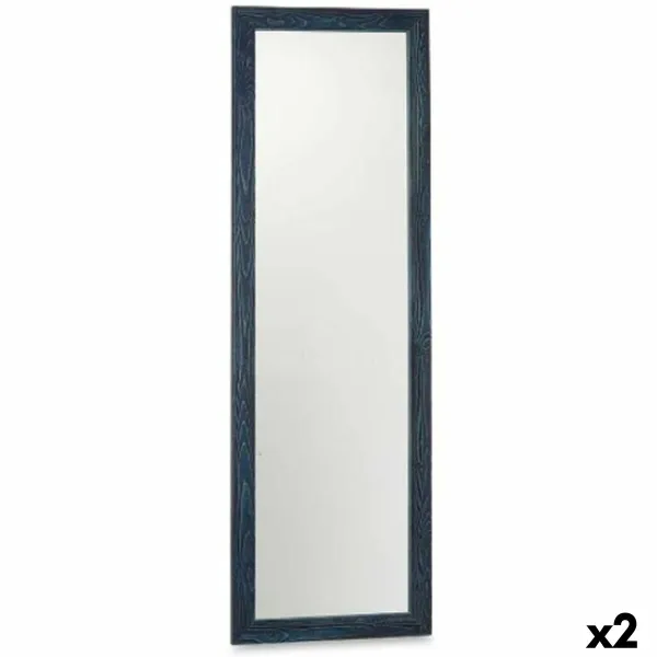 Wall mirror Gift Decor Blue 48 x 150 x 2 cm Rectangular (2 Units)