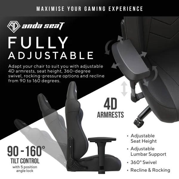 Žaidimų kėdė AndaSeat Dark Demon Premium Juoda