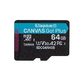 Kingston memory card 64GB microSDXC Canvas Go Plus Gen4 200MB/s A2 U3 V30 + adapter