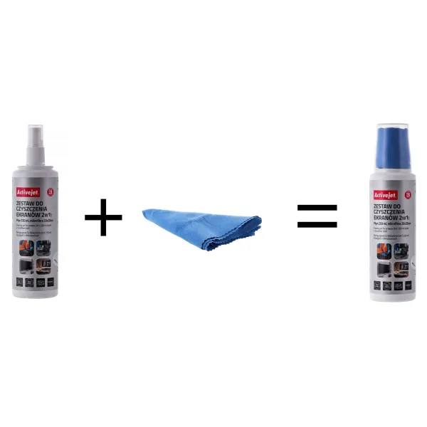 Ekrano valymo rinkinys Activejet AOC-269 20 x 20 cm 250 ml (2 Dalys)