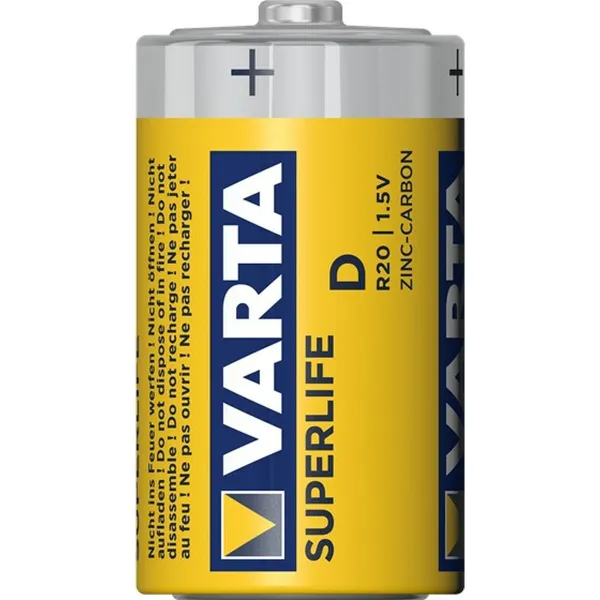 Baterijas Varta R20 D 1,5 V (2 gb.)