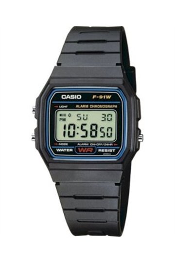 Unisex Kell Casio F-91W-1YEG Must (Ø 35 mm)