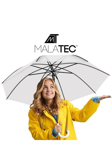 Läpinäkyvä valkoinen sateenvarjo