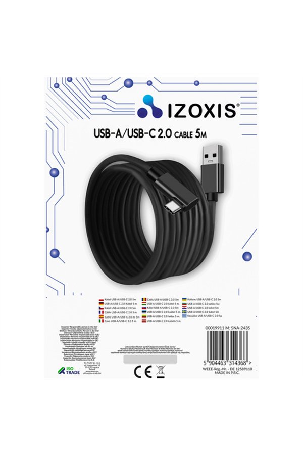 USB-A 2.0 C 5m Izoxis 19911 kaabel