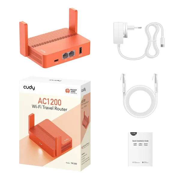 Rūteris Cudy AC1200 Oranžs RJ45 Ethernet LAN Wi-Fi