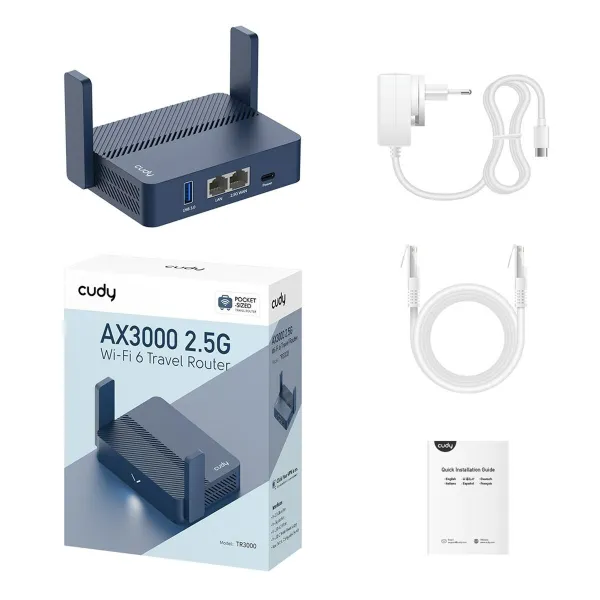 Роутер Cudy AX3000 Синий RJ45 Ethernet LAN Wi-Fi