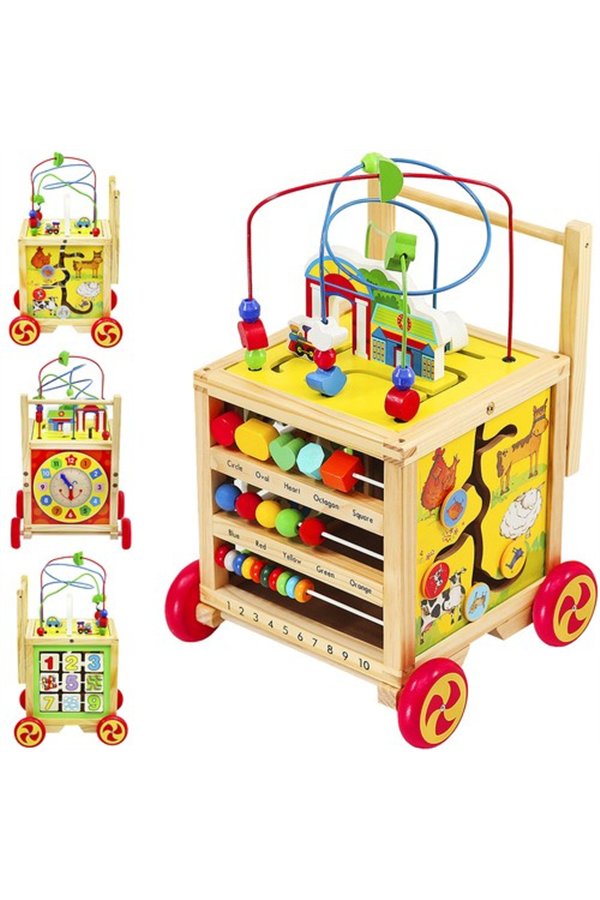 Wooden pusher - Educational cube 22606