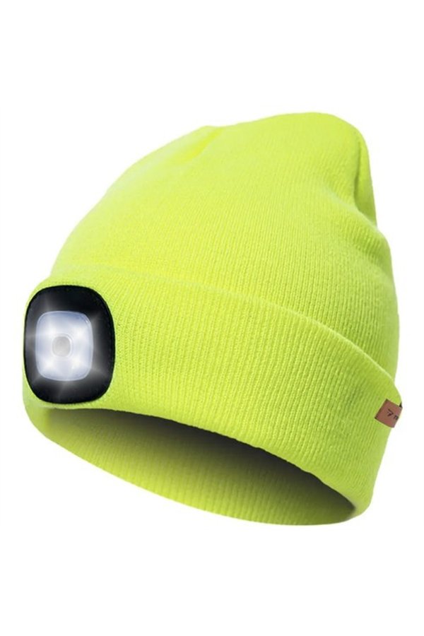 Winter hat with flashlight - yellow Trizand 22664