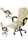 Office chair with footrest - beige Malatec 23287