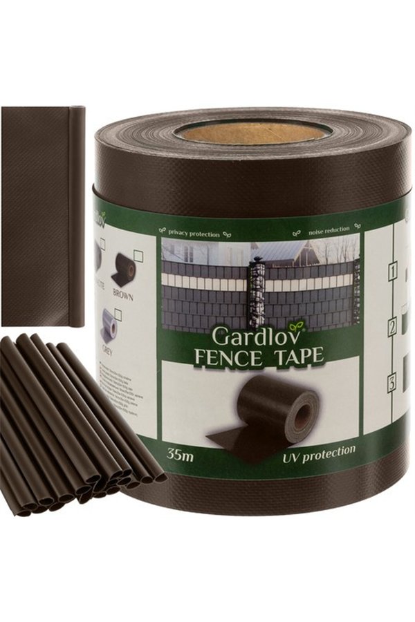Fencing tape 19cmx35m 630g/m2 brown 23707