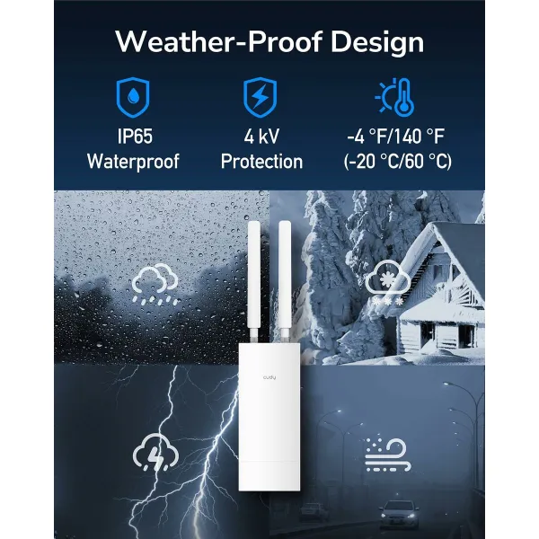 Maršrutizatorius Cudy LT700 Outdoor_EU Balta RJ45 RJ45 x 1 Wi-Fi 5 GHz Wi-Fi 4