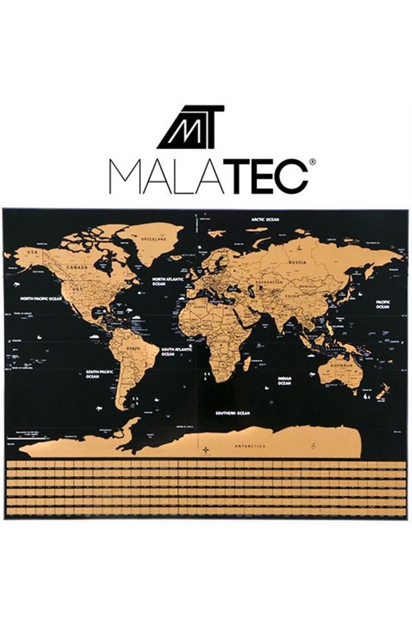 World map - scratch card with flags + accessories 23442