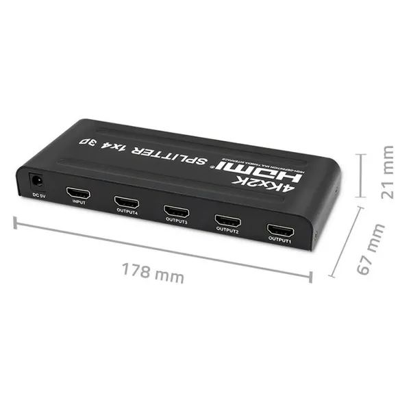 HDMI Lüliti Qoltec 51798 Must