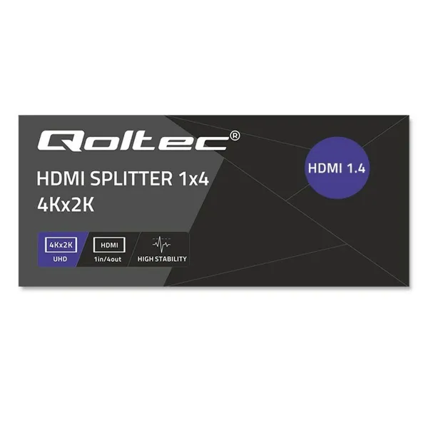 HDMI Lüliti Qoltec 51798 Must
