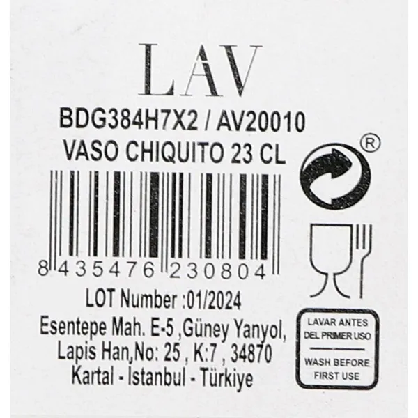 Glass LAV Bodega Glass (48 Units)