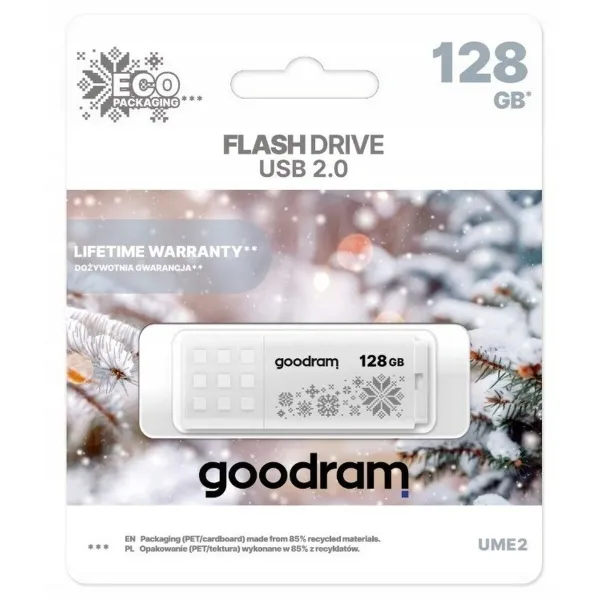USB atmintukas GoodRam UME2-1280W0R11-WI Balta 128 GB