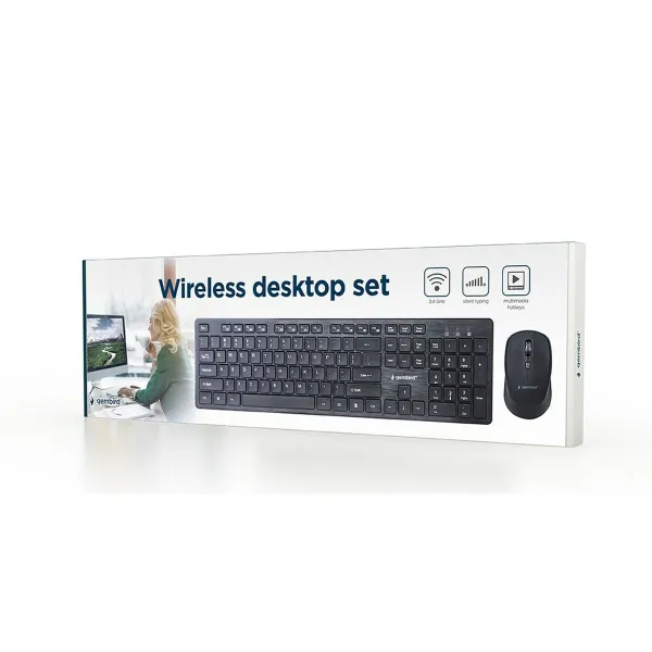Klaviatūra ir belaidė pelė GEMBIRD KBS-WCH-04 Juoda Anglų QWERTY