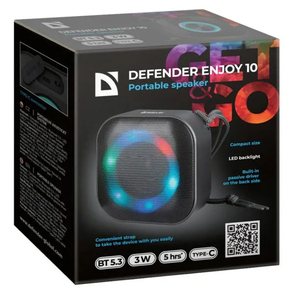Portatīvie Bezvadu Skaļruņi Defender 65009 Melns 3 W
