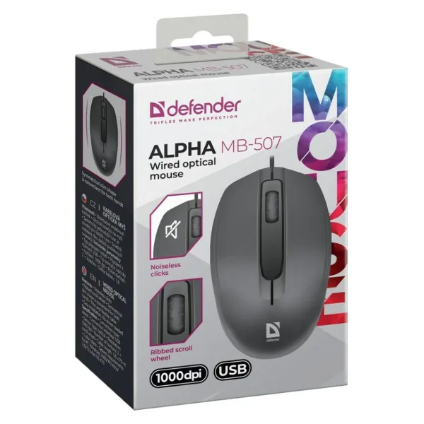 Optiskā pele Defender ALFA MB-507 Melns 1000 dpi