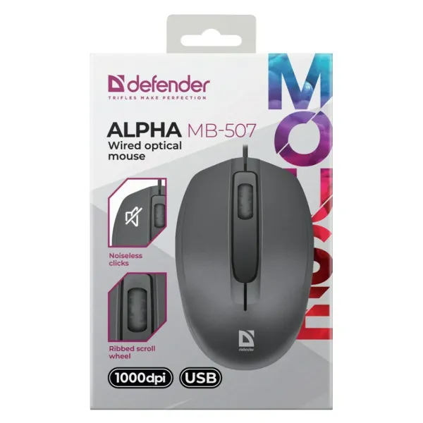 Optiskā pele Defender ALFA MB-507 Melns 1000 dpi